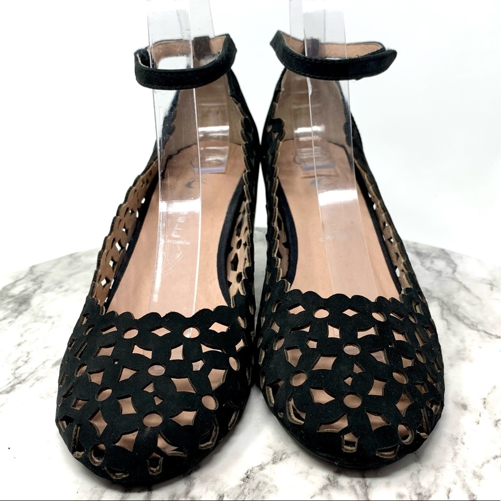 Jeffrey Campbell Delaisy Laser Cut Daisy Ankle Strap Wedges 9.5 Edgy Bohemian - Picture 4 of 16